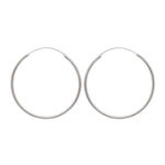 Boucles d'oreilles créoles en argent 925/000. Fil rond.