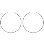 Boucles d'oreilles créoles en argent 925/000. Fil rond.