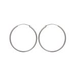 Boucles d'oreilles créoles en argent 925/000. Fil rond.