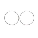 Boucles d'oreilles créoles en argent 925/000. Fil rond.