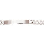 Bracelet identité en argent 925/000. Maille gourmette ultra plate.  Absolument indémodables, les gourmettes personnalisables sont idéales à offrir aux adultes comme aux adolescents. Ce modèle est généralement considéré comme plutôt féminin mais peut bien entendu être porté par toutes et tous !