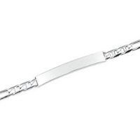 Bracelet gourmette identité pour enfant en argent 925/000 rhodié.