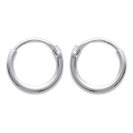 Petites boucles d'oreilles créoles mixtes en argent 925/000. Fil rond.