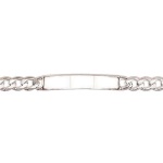 Bracelet identité en argent 925/000. Maille gourmette ultra plate.  Absolument indémodables, les gourmettes personnalisables sont idéales à offrir aux adultes comme aux adolescent(e)s.  Ce modèle est généralement considéré comme plutôt féminin mais peut bien entendu être porté par toutes et tous !