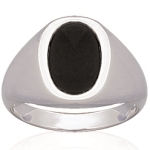 Bague en argent 925/000 et imitation onyx.