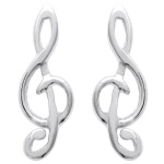 Boucles d'oreilles clés de sol en argent 925/000.