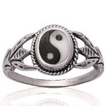 Bague Ying/Yang en argent 925/000.