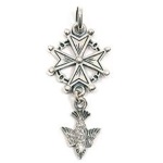 Pendentif croix huguenote en argent 925/000.