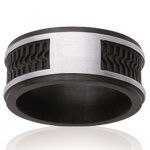 Bague en acier et caoutchouc.