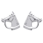 Boucles d'oreilles en argent 925/000. Fermoir tige/poussette. Chevaux.