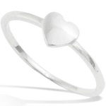 Bague coeur en argent 925/000 rhodié.