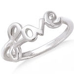 Bague love en argent 925/000 rhodié.