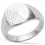 Bague chevalière en argent 925/000 rhodié.