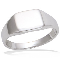 Bague chevalière pour homme en argent 925/000 rhodié.