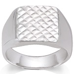 Bague Chevalière en argent 925/000 rhodié.