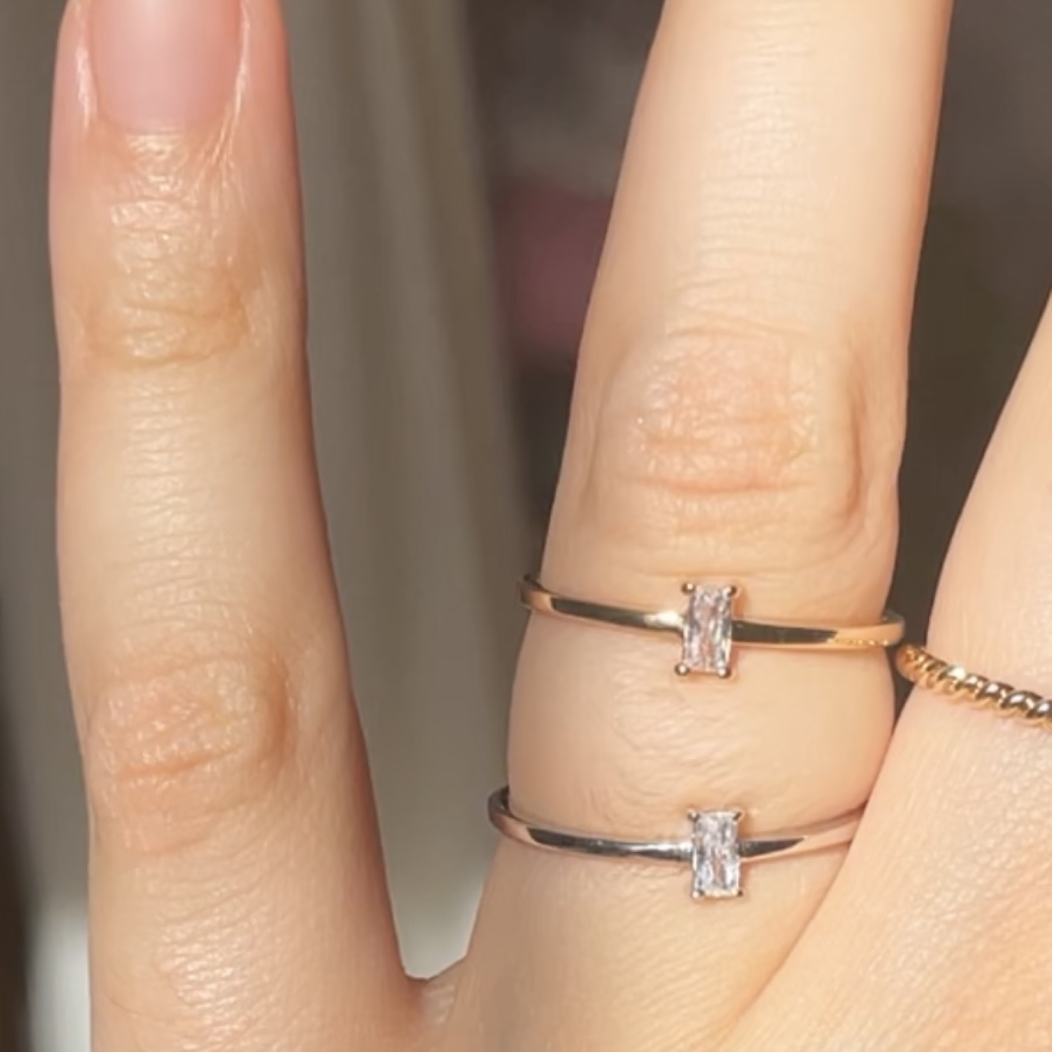 Bague solitaire rectangle best sale