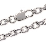 Chaîne en argent 925/000.<br>Maille forçat diamanté.