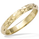 Bague anneau diamanté en plaqué or jaune 18 carats.