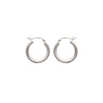 Boucles d'oreilles créoles en argent 925/000. Fil rond.