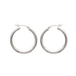 Boucles d'oreilles créoles en argent 925/000. Fil rond.