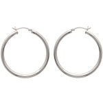 Boucles d'oreilles créoles en argent 925/000. Fil rond.