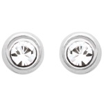 Boucles d'oreilles en argent 925/000 et cristal. Fermoir tige/poussette.