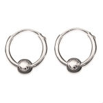 Boucles d'oreilles créoles boules en argent 925/000.