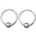 Boucles d'oreilles créoles boules en argent 925/000.