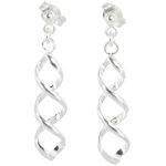 Boucles d'oreilles torsadées en argent 925/000.