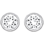 Boucles d'oreilles en argent 925/000 et cristal transparent. Fermoir tige/poussette.