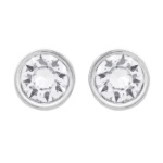 Boucles d'oreilles en argent 925/000 et cristal transparent.