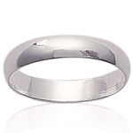 Bague alliance 4 mm en argent 925/000.