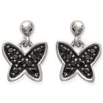 Boucles d'oreilles en argent 925/000 rhodié et pierres synthétiques.