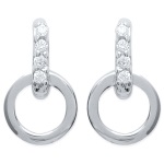 Boucles d'oreilles en argent 925/000 rhodié et oxyde de zirconium.