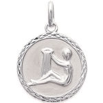 Pendentif en argent 925/000 rhodié. Signe du Verseau.