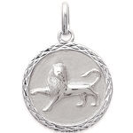 Pendentif en argent 925/000 rhodié. Signe du Lion.