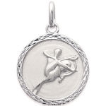 Pendentif argent 925/000 rhodié. Sagittaire.