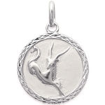 Pendentif argent 925/000 rhodié. Capricorne.