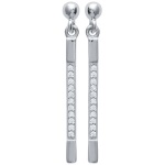 Boucles d'oreilles en argent 925/000 rhodié et oxyde de zirconium.