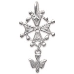 Pendentif croix huguenote en argent 925/000.