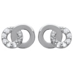 Boucles d'oreilles en argent 925/000 rhodié et oxyde de zirconium.