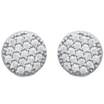 Boucles d'oreilles en argent 925/000 rhodié et oxyde de zirconium.