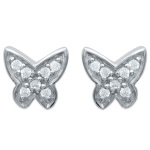 Boucles d'oreilles en argent 925/000 rhodié et oxyde de zircnium.