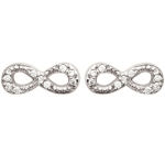 Boucles d'oreilles en argent 925/000 rhodié et oxyde de zirconium.