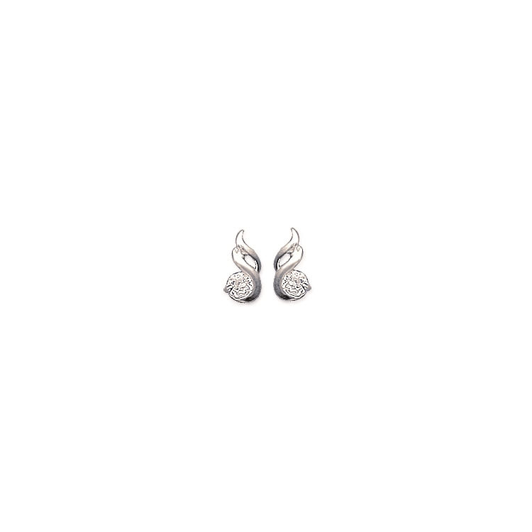 Boucles d'oreilles en argent 925/000 rhodié et oxyde de zirconium.<br/>Fermoir tige/poussette.  Adulte Femme Indémodable 