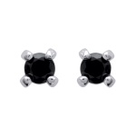 Boucles d'oreilles en argent 925/000 rhodié et oxyde de zirconium.