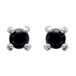 Boucles d'oreilles en argent 925/000 rhodié et oxyde de zirconium.