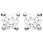 Boucles d'oreilles en argent 925/000 rhodié et oxyde de zirconium.