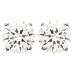 Boucles d'oreilles puces en argent 925/000 rhodié et oxyde de zirconium.