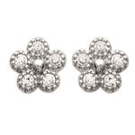 Boucles d'oreilles en argent 925/000 rhodié et oxyde de zirconium.